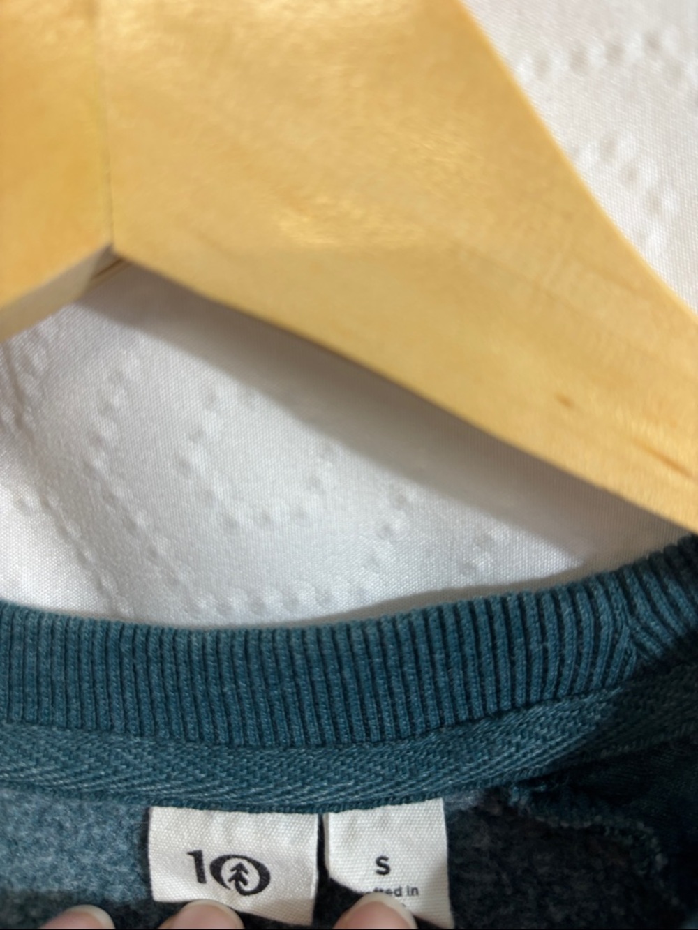 Tentree 10 teal sweatshirt quilted organic - Picture 2 of 6